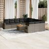 vidaXL 12-delige Loungeset met kussens poly rattan grijs
