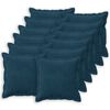 vidaXL Kussen met kussen HOUTEN 12 st Blauw fluweel
