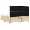 vidaXL Boxspringbed met matras met hoofdeinde Cr&egrave;me 180 x 200 cm Stof