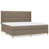 vidaXL Boxspring met matras stof taupe 200x200 cm