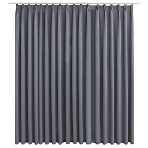 vidaXL Gordijn verduisterend met haken 290x245 cm grijs