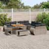 vidaXL Tuin Sofa Set 13 pcs Grijs Poly rattan en gepoedercoat staal