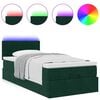 vidaXL Bed poef met matras en LED's 90x200 cm fluweel donkergroen