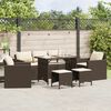 vidaXL 6-delige Loungeset met kussens poly rattan bruin