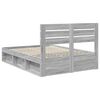 vidaXL Bedframe Grijs Sonoma 150 x 200 cm Massief grenenhout