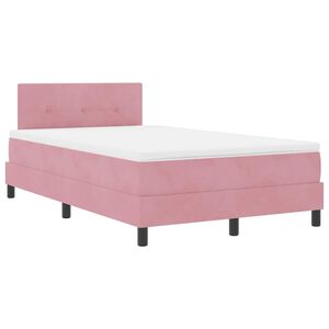 vidaXL LED Box Spring Bed met hoofdeinde Roze 120 x 190 cm Fluweel
