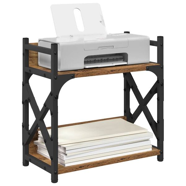 vidaXL Printerstand Oud Hout 40 x 20 x 40 cm Bewerkt hout