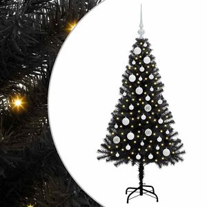 vidaXL Kerstboom met 150 LED met standaard Zwart 120 cm PVC