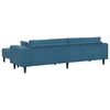 vidaXL Bank 3 pcs Blauw 250 x 188 x 76 cm Fluweel