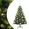vidaXL Kunstkerstboom met scharnier 150 LEDs Groen 120 cm PVC en PE