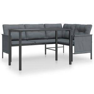 vidaXL 2-delige Tuinset staal antracietkleurig