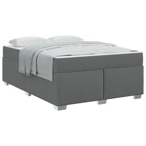 vidaXL Bedframe met matras Donkergrijs 160 x 200 cm Stof