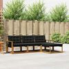 vidaXL Buiten bankenset met kussen 4 pcs Natuurlijk en Zwart