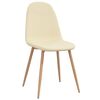 vidaXL Eetkamerstoelen 4 st stof crèmekleurig