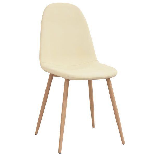 vidaXL Eetkamerstoelen 4 st stof crèmekleurig