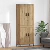 vidaXL Highboard Artisan Eiken 69,5 x 34 x 180 cm Bewerkt hout