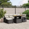 vidaXL 7-delige Loungeset met kussens poly rattan zwart