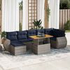 vidaXL 8-delige Loungeset met kussens poly rattan grijs