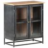 vidaXL Dressoir 60x35x70 cm massief mangohout en staal grijs