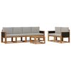vidaXL Buiten bankenset met kussen 6 pcs Naturel en lichtgrijs