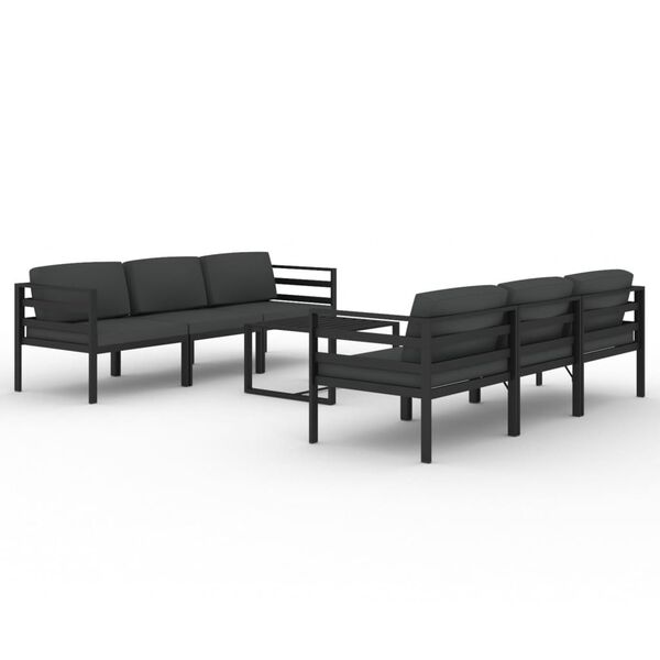vidaXL 7-delige Loungeset met kussens aluminium antracietkleurig