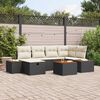 vidaXL Tuin Sofa Set met kussen met opslag 7 pcs Zwart poly rattan