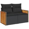 vidaXL 9-delige Loungeset met kussens poly rattan beige