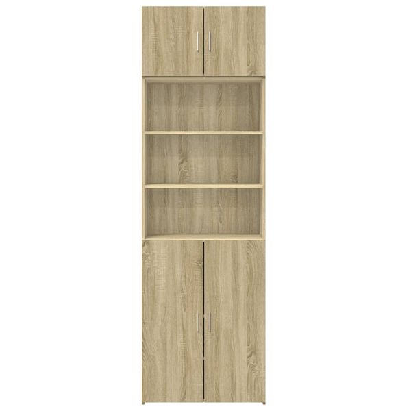 vidaXL Opbergkast 70x42,5x225 cm bewerkt hout sonoma eikenkleurig