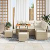 vidaXL Tuin Sofa Set met kussen met opslag 8 pcs Beige en Cr&egrave;me