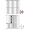 vidaXL Hondenkennel 20 panelen gepoedercoat staal zwart
