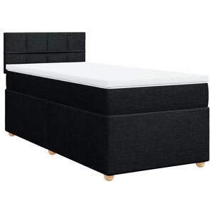 vidaXL Boxspring met matras stof zwart Single