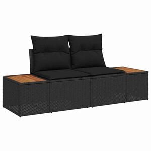 vidaXL Tuinbank Zwart 184 x 62 x 85cm poly rattan