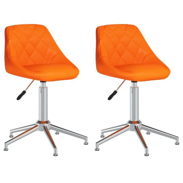 vidaXL Eetkamerstoelen draaibaar 2 st kunstleer oranje