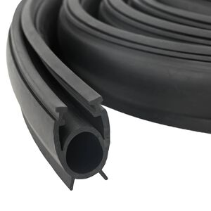 vidaXL Garage Deurafsluiting Zwart 41 x 33 mm 2,5 m PVC