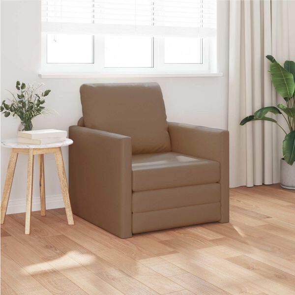 vidaXL Slaapbank vloermodel 2-in-1 112x174x55 cm kunstleer cappuccino