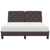 vidaXL Bed met matras stof donkerbruin 140x190 cm