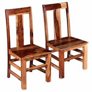 vidaXL Eetkamerstoelen 2 st massief acaciahout