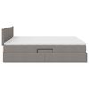 vidaXL Opbergbed met matras met matras Taupe 160 x 200 cm Bewerkt hout