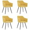 vidaXL Eetkamerstoelen 4 st stof geel