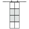 vidaXL Schuifdeur met beslagset 76x205 cm gehard glas zwart