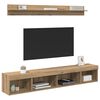vidaXL TV Wandkast Set met LED 5 pcs Artisan Eiken Bewerkt hout