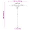 vidaXL Tuinparasol Cr&egrave;me Wit &Oslash; 270 x 260 cm Bamboe