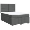 vidaXL Boxspring met matras stof donkergrijs 140x200 cm