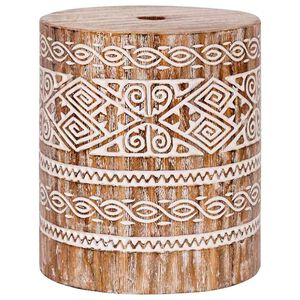 vidaXL Parasolvoet wit gewassen Ø34 x 40 cm Massief hout