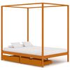 vidaXL Hemelbedframe met 2 lades massief grenenhout 140x200 cm