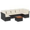 vidaXL 8-delige Loungeset met kussens poly rattan zwart