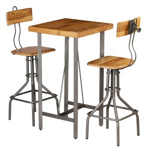 vidaXL Barset massief gerecycled teakhout 3-delig