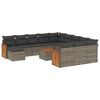 vidaXL 13-delige Loungeset met kussens poly rattan grijs