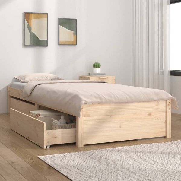 vidaXL Bedframe met lades 90x190 cm
