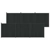 vidaXL Hekpaneel 6 st 1055 x 186,5 cm WPC en Aluminium Zwart